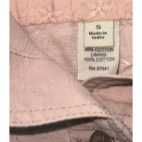 J.Jill Women’s Small Linen Cotton Jacket Pink Button Front Lightweight Layering - Picture 3 of 8
